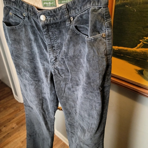 Vintage Y2K 2000s Corduroy Pants Eddie Bauer Womens Size Tall 8 Black - Picture 10 of 10